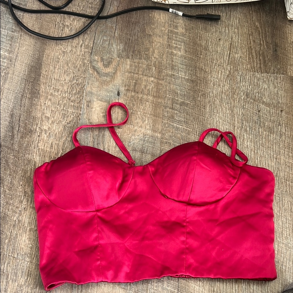 Red Satin Women's Bralette